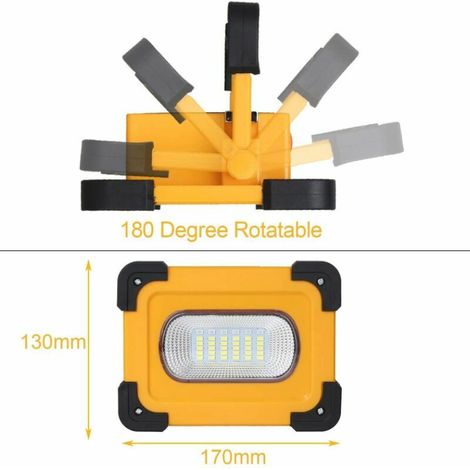 Led-scheinwerfer, 9000-mah-akku, T-sun 60-w-arbeitsleuchte Mit Solarpanel, Tragbar, Wasserdicht Und Sicher, Geeignet Für Camping Und Autoreparaturen