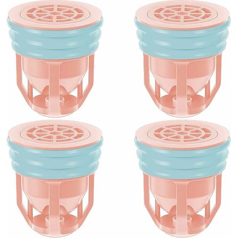Bodenablaufeinsatz, Duschablaufrost Mit Haarschutz, Pvc-bodenablauf, Bodenablauf Mit Siebfilter, Für Bad Und Garten, 4-teilig, Rosa