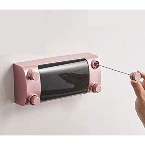 Einziehbare Wäscheleine, Doppelleinen-wäscheständer, Wäscheleine Für Kleine Gärten, Terrassen Oder Balkone – 4,2 M²/13,7 Ft², Rosa, 10,4 X 8 X 23,4 Cm