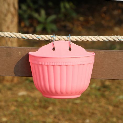 1 Wandblumentopf Für Die Dekoration Von Garten Und Balkon, Rosa, 21 Cm