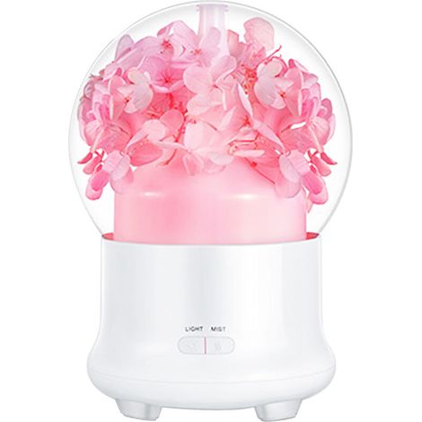 Europäischer Standard-hortensien-aromatherapie-diffusor Mit Nachtlicht, Luftbefeuchter, Diy-handarbeitsgeschenk, Rosa
