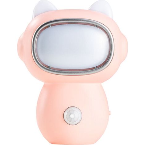 Kreatives Cartoon-roboter-nachtlicht, Nachtlicht Mit Bewegungserkennung, Wiederaufladbare Induktionslampe Für Schlafzimmer Oder Flur (1 Stück, Farbe: Rosa)