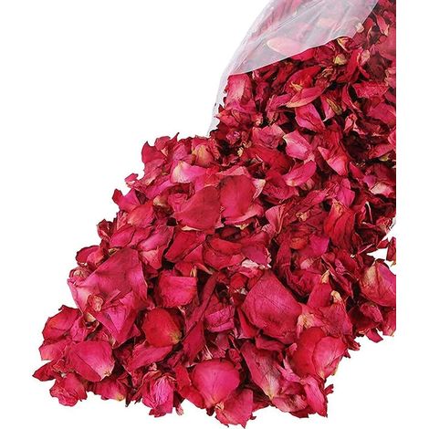 100 G Natürlich Getrocknete Rosenblätter, Echte Getrocknete Rote Blüten Für Fußbäder, Bäder, Spas, Hochzeiten, Als Deko Für Zuhause Und Bastelarbeiten