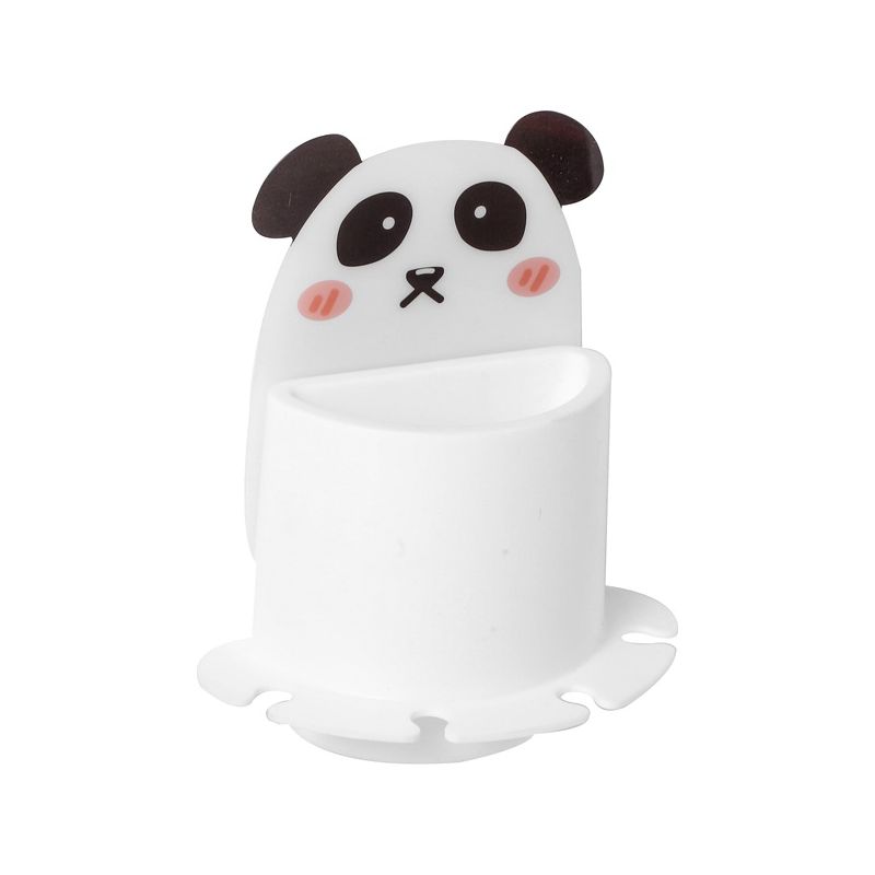 Zahnbürstenhalter Mit Cartoon-motiv, Wandmontierte Toilettenaufbewahrungsbox Mit Saugnapf, Badezimmer-zahnbürstenbox-zubehör (weißer Panda)