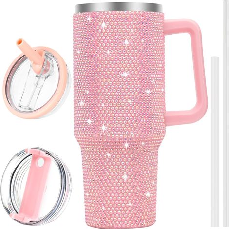 1,2-liter-becher Mit Henkel Und Glitzer, Rosa