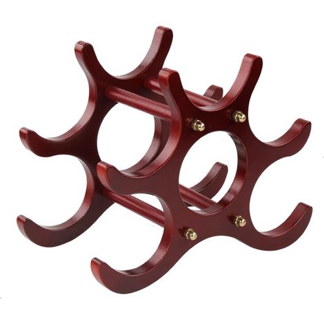 Aiducho Weinregal Aus Massivholz, Rotweinregal, Weinpräsentationsständer, Kreatives Weinregal, Weinregal Im Europäischen Stil Zur Dekoration Von Weinsammlungen, Weinkeller Und Bars (6 Flaschen)