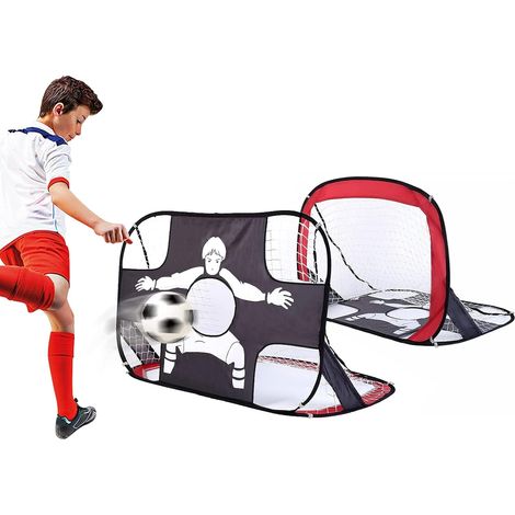 Fußballtor Für Den Kindergarten, 2-in-1 Faltbares Und Tragbares Pop-up-fußballtor Mit Torwand Und Netz, Inklusive Tragetasche 80x80