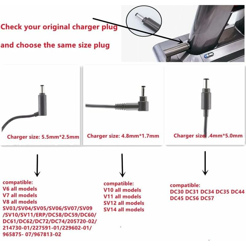 Ladegerät Für Dyson V6 V7 V8 Sv03 Sv04 Sv05 Sv06 Sv07 Absolute/motorhead/pet Staubsauger, 26,1v Akkuladegerät Für Dyson Dc61 Dc62 Dc58 Dc59 Dc60 Dc74 Staubsauger