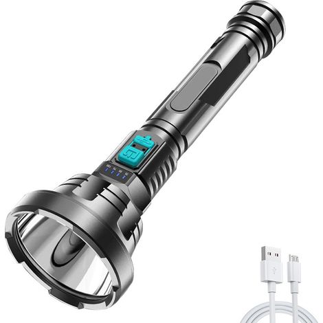 P700 Led-taschenlampe, 500.000 Lm – Wasserdicht – 1000 M Leuchtweite – 10 W – Leuchtmodi: Hoch, Mittel, Niedrig Und Blinklicht – Ideal Für Camping, Wandern Und Extreme Bedingungen