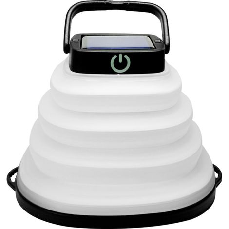 Faltbare Led-solarlampe, Faltbare Und Tragbare Campinglampe, Wiederaufladbare, Wasserdichte Zeltlampe Für Notfälle, Wandern Und Angeln, Schwarz - Schwarz