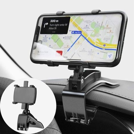 Autohandyhalterung – 360°-drehung – Gebogener Sockel Für Gebogene Oberflächen – Kompatibel Mit Smartphones Von 4 Bis 7 Zoll
