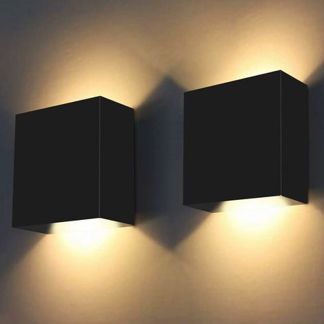 2 Stück Led-wandleuchten Für Den Innenbereich, 6 W Dekorative Wandleuchte 3000 K Warmweiß, Moderne Wandleuchte Für Schlafzimmer, Wohnzimmer, Hotel, Treppenhaus, Flur (schwarz)