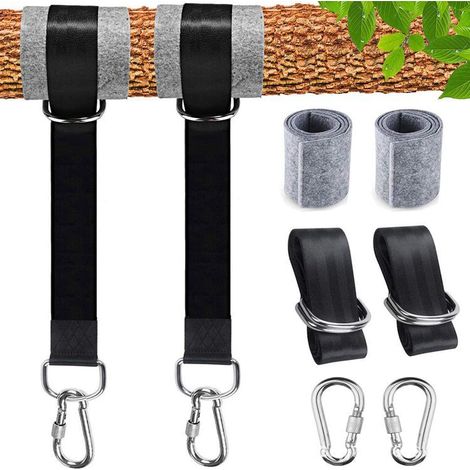Tinor – Extrem Strapazierfähige Hängemattengurte, 150 Cm – Wasserabweisendes Industrienylon – Maximale Belastung 500 Kg – Inklusive Karabiner Und Schutzmatte