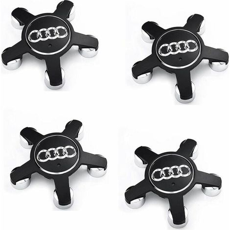 Satz Mit 4 Radnabenkappen (135 Mm) Für Audi – Schwarzes Emblem – Einfache Montage – Abs-material Für Ansprechende Optik Und Langlebigkeit – 4f0601165