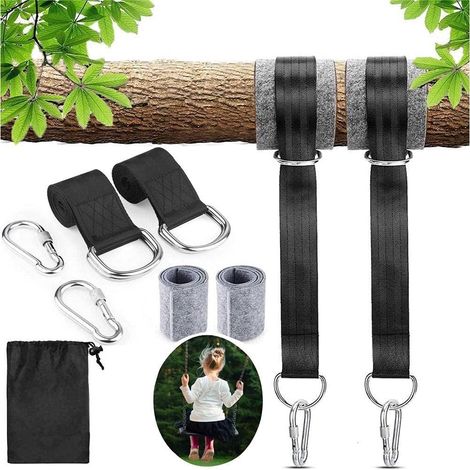 Tinor – Hängematten- Und Schaukelgurte – Strapazierfähiges, Robustes Nylon – Tragkraft 550 Kg – Länge 2 M – Karabiner Aus Edelstahl