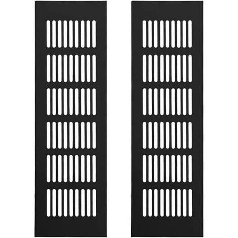 Schwarzes Aluminium-lüftungsgitter, 250 Mm X 80 Mm – 2er-pack – Korrosionsbeständig Für Die Außenlüftung