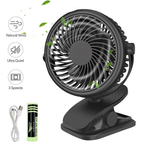 Mini-clipventilator, Wiederaufladbar, Geeignet Für Kinderwagen, Zuhause, Büro, Fitnessstudio Und Angeln