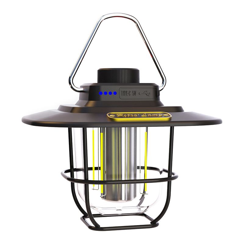 Outdoor-campinglampe, Retro-led-pferdelaterne, Tragbare Zeltlampe, Usb-wiederaufladbare Campinglampe (ly02 Schwarz)
