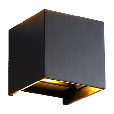 12-w-led-außenwandleuchte, Innen-/außenwandleuchte, 3000 K Warmweiß, Design-stil, Ip65 Wasserdicht – Schwarz