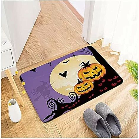 Flanell-türdecke Mit Halloween-dekoration, Rutschfeste Fußmatte Für Den Außenbereich, Saugfähige Badezimmermatte, 40 X 60 Cm