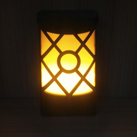 Solarbetriebene Blinkende Flammenleuchte Für Den Außenbereich, 96 Led-flammeneffekte, Weihnachtsdekoration, Solar-wandleuchte