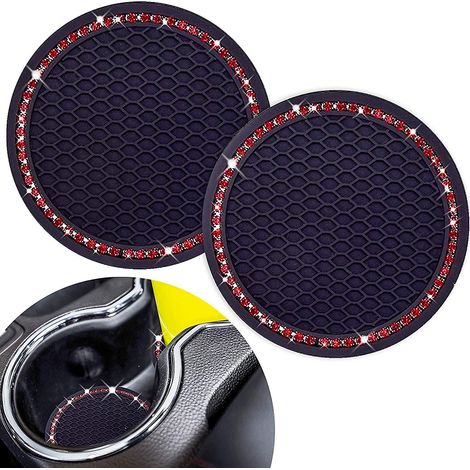 Mignon Auto-becheruntersetzer, 2 Stück Universelle Fahrzeug-becherhalter-einsätze, 7 Cm Silikon, Rutschfest, Mit Glitzerkristallen