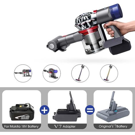 18-v-lithium-akkuadapter Für Dyson V7 Staubsauger. Ersetzt Den Originalakku. Kompatibel Mit Makita 18v Bl1860 Und Bl1850.