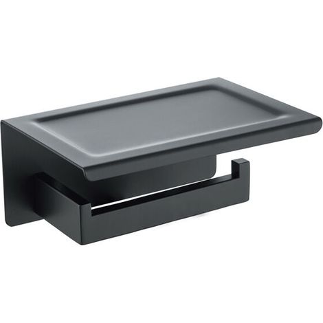 Toilettenpapierhalter, Wandmontage, Schwarz Lackiert, Toilettenpapierhalter Mit Handyhalterung