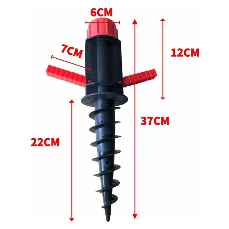Sonnenschirmständer, Strand-sonnenschirmhalter Für Den Boden, Sonnenschirmständer Aus Kunststoff Für Sand Oder Boden, Schraub-bodenhülse Mit Aufhängehaken, 2 Stück Ø 20–32 Mm