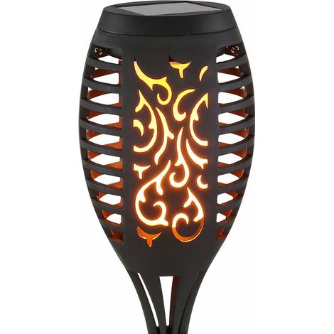Solarbetriebene Gartenfackel Mit Led-flammeneffekt, Schutzart Ip65, Erdspieß.
