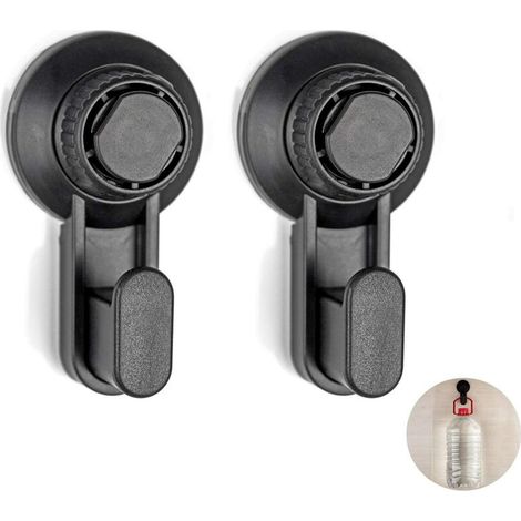 Duschhaken Mit Saugnapf, Wiederverwendbarer Saugnapf, Wasserdicht Und Robust Zur Wandbefestigung, Strapazierfähiger, Abnehmbarer Luffa-saugnapfhaken Für Bad Und Küche, 2 Stück (schwarz)