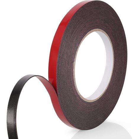 Tinor – Extra Starkes Doppelseitiges Klebeband 10 Mm X 10 M – Viskoelastischer Acrylschaum – Wasserfest Und Hitzebeständig – Für Auto- Und Haushaltsbefestigungen – 10 Mm X 10 M