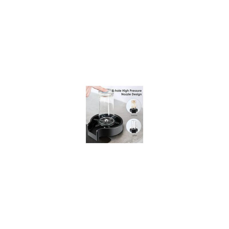 Automatischer Metall-gläserspüler Für Tassen Von 2,1 Bis 11,2 Cm, Schnellreinigender Edelstahl-tassenreiniger, Armaturenzubehör Für Küchen-, Café-, Hotel- Und Barspülen - Schwarz.