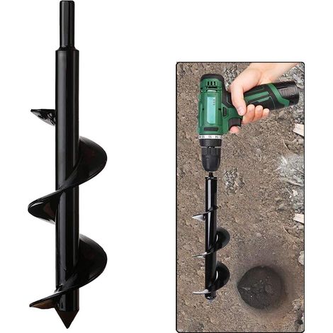 Gartenbohrer, Sechseckiger Edelstahlgriff, Heißbohrer, Tiefbohrloch, Praktisches Pflanzwerkzeug Für Blumen, Pflanzen, Bäume Und Sträucher (durchmesser: 8 Cm, Länge: 30 Cm)