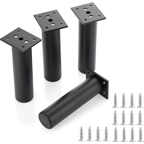 Aiducho 4er-pack Verstellbare Möbelfüße, Bettfüße, Füße Aus Aluminiumlegierung Für Bettgestell, Kleiderschrank, Tisch (schwarz, Höhe 150 Mm)