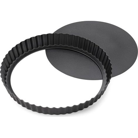 23 Cm Kuchenform Mit Herausnehmbarem Boden, Aus Antihaftbeschichtetem Kohlenstoffstahl, Schwarz