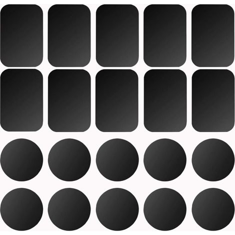 3m Klebemetallplatte, Set Mit 10 Selbstklebenden Metallplatten Für Handy-magnete/magnetische Auto-handyhalterungen S-07 (10 Schwarz)