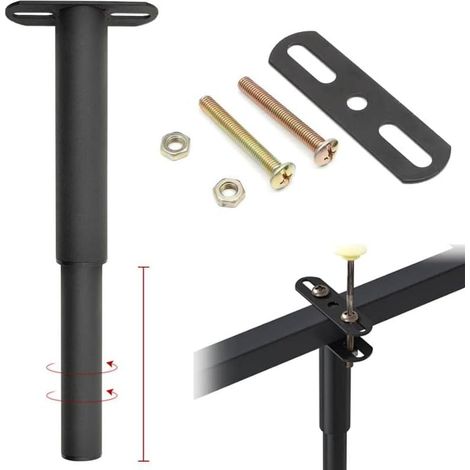 Aiducho Bettstützbein: Stabile, Verstellbare Möbelbeine Aus Metall Für Tisch, Sofa, Arbeitsplatte, Bett, Kleiderschrank, Schreibtisch, 1 Stück, 17,8 Cm Bis 33 Cm (schwarz)