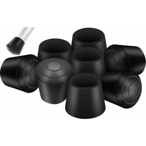 Schwarze Gummischutzkappen Für Stuhlbeine – 8er-pack, 20 Mm Innendurchmesser, Rund, Rutschfest