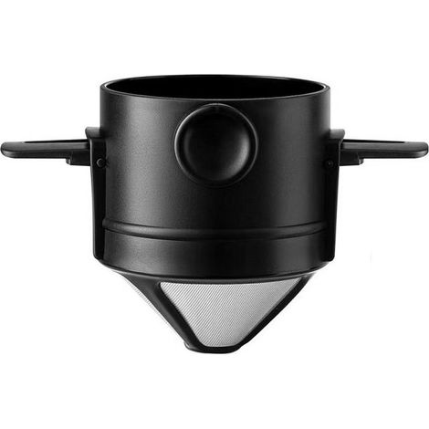 Wiederverwendbarer Kaffeefilter Aus Edelstahl, Papierlos, Ideal Für Zuhause Und Unterwegs, Schwarz