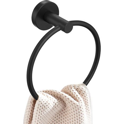 Ringförmiger Handtuchhalter Aus Edelstahl Zur Wandmontage Für Bad Und Küche, 180 X 164 X 140 Mm (schwarz)
