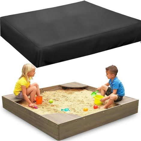 Wasserdichte Schwarze Oxford-plane, 125 X 125 X 20 Cm, Für Sandkasten, Pool Oder Terrasse