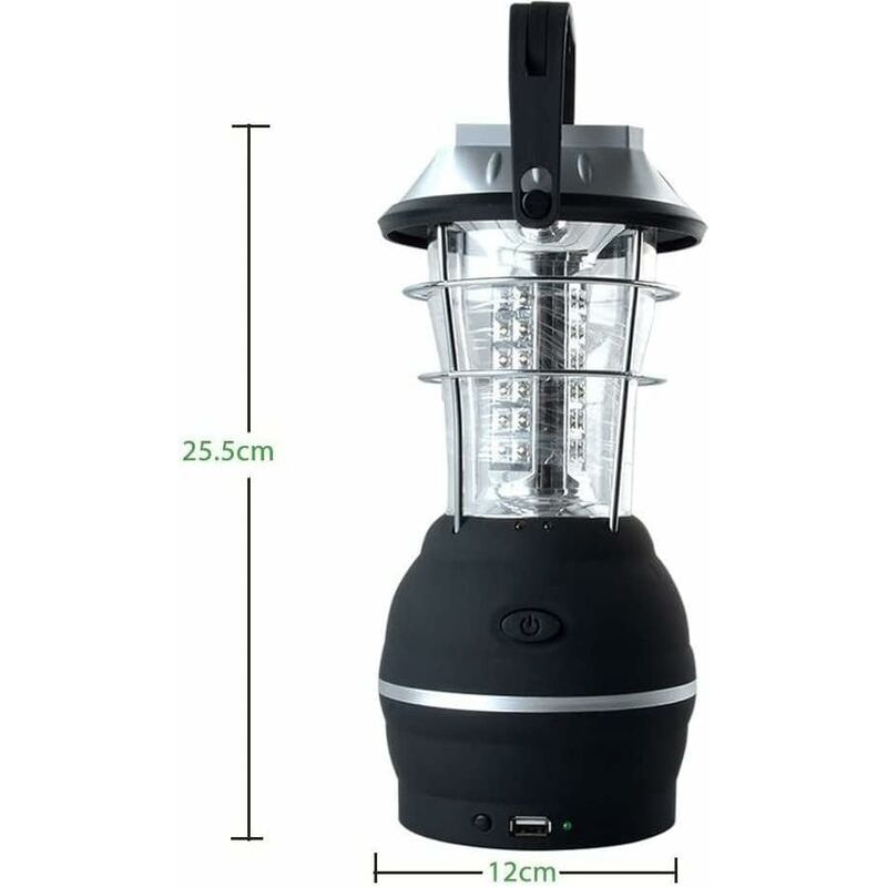 Wiederaufladbare Solar-campinglampe, Led-solar-campinglampe Mit Handkurbel Und 3 Stromkabeln, Dynamo-handkurbellampe Für Camping, Wandern, Rettungseinsätze, Angeln, Höhlen