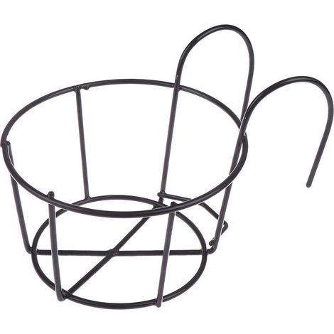Ein Eleganter Runder Hängetopf Aus Metall – Perfekt Für Balkone, Gärten Und Die Inneneinrichtung, Zum Aufhängen Von Sukkulenten Und Grünen Zweigen An Geländern.