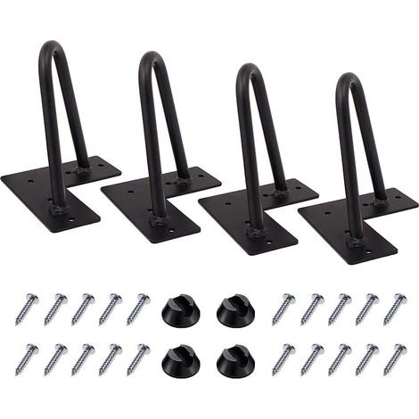 4 Haarnadelbeine, 15 Cm Lang, Diy-möbel-tischbeine Aus Metall, Perfekt Für Schränke, Kleiderschränke, Tv-schränke, Schubladen, Nachttische, 10 Mm Durchmesser, Satiniert Schwarz, Zweistielig