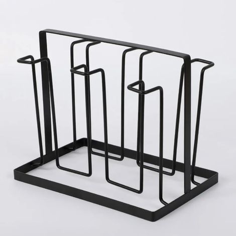Abtropfgestell Aus Schwarzem Metall, Küchenorganizer, Stahl
