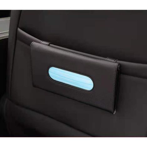 Taschentuchspender Fürs Auto, Papierhandtuchclip Zum Aufhängen, Taschentuchspender Aus Pu-leder Für Die Sonnenblende, Schwarze Taschentuchbox Fürs Auto, Schwarz
