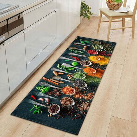 Rutschfeste, Abwaschbare Küchenmatte, 60 X 180 Cm, Optimaler Komfort Für Geschirr, Gewürze Und Den Einsatz Im Badezimmer Auf Allen Bodenarten.
