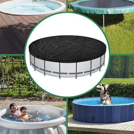 Runde Poolabdeckung – Schutz Für Den Außenbereich – Sonnenschutz Und Haustierabdeckung – Schwarz, 82 Cm