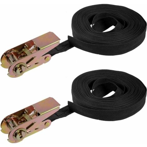 2 Stück 10 M X 25 Mm Ratschen-ladungsgurte, 250 Kg Arbeitslast